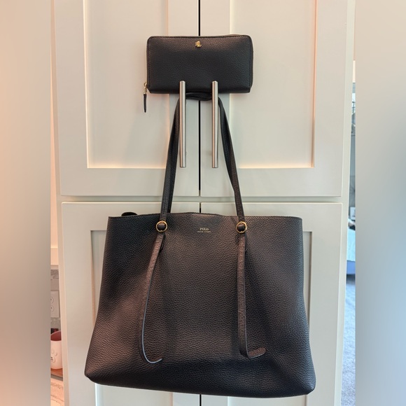 Polo by Ralph Lauren Black Tote with Wallet - Picture 1 of 9
